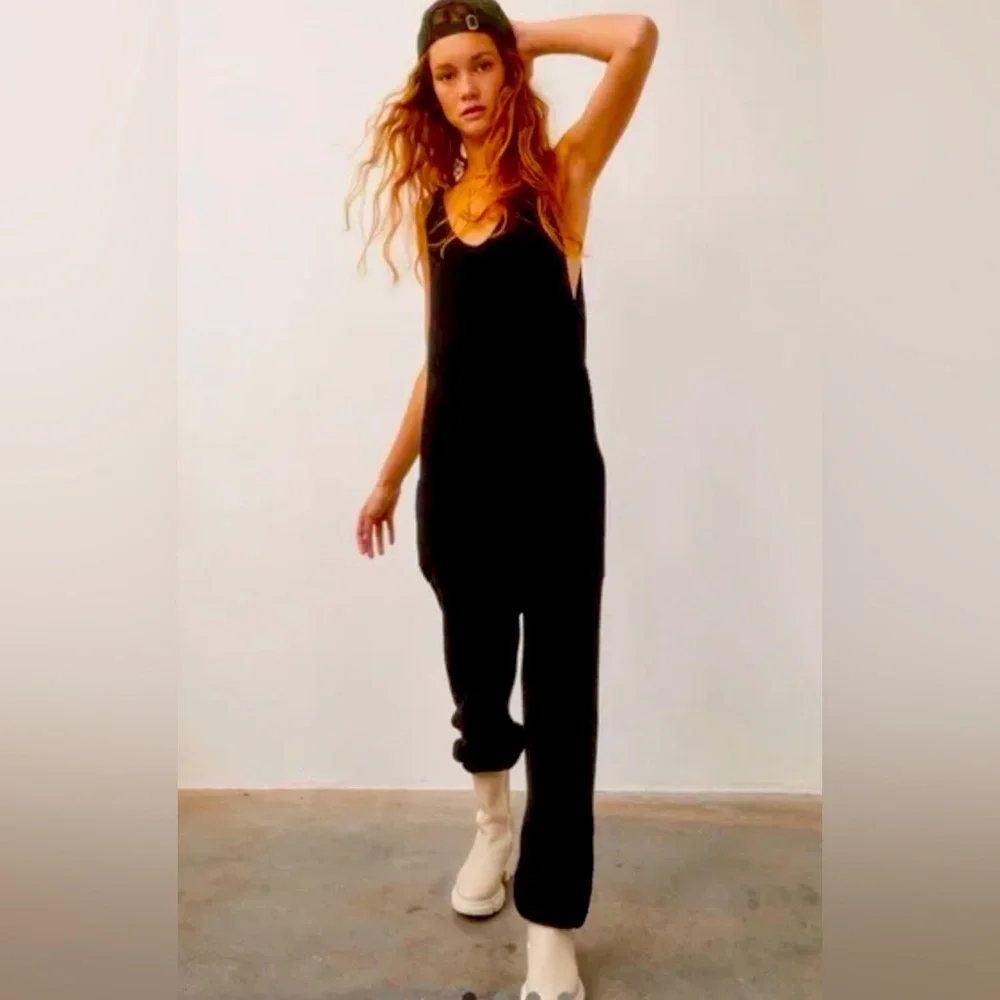 EUC Free People FP beach Hailee Black Jumpsuit small